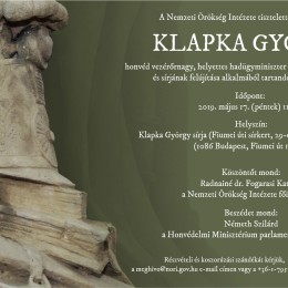 Klapka György halálának 127. évfordulója és sírjának felújítása alkalmából tartandó megemlékezés